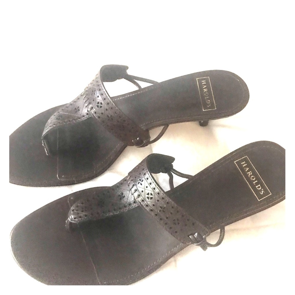 Bohemian Chic slip-on pumps, brown leather